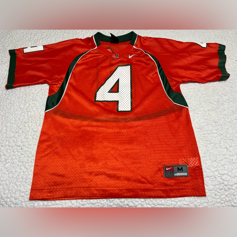 Nike Orange Green Miami Hurricanes Devin Hester #4 Football Jersey Youth Medium